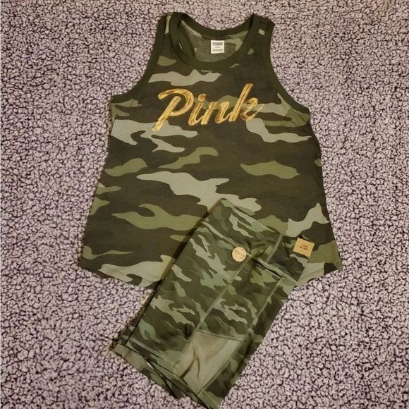 PINK VS Large Camo Short Bling Tank Set - Picture 1 of 8